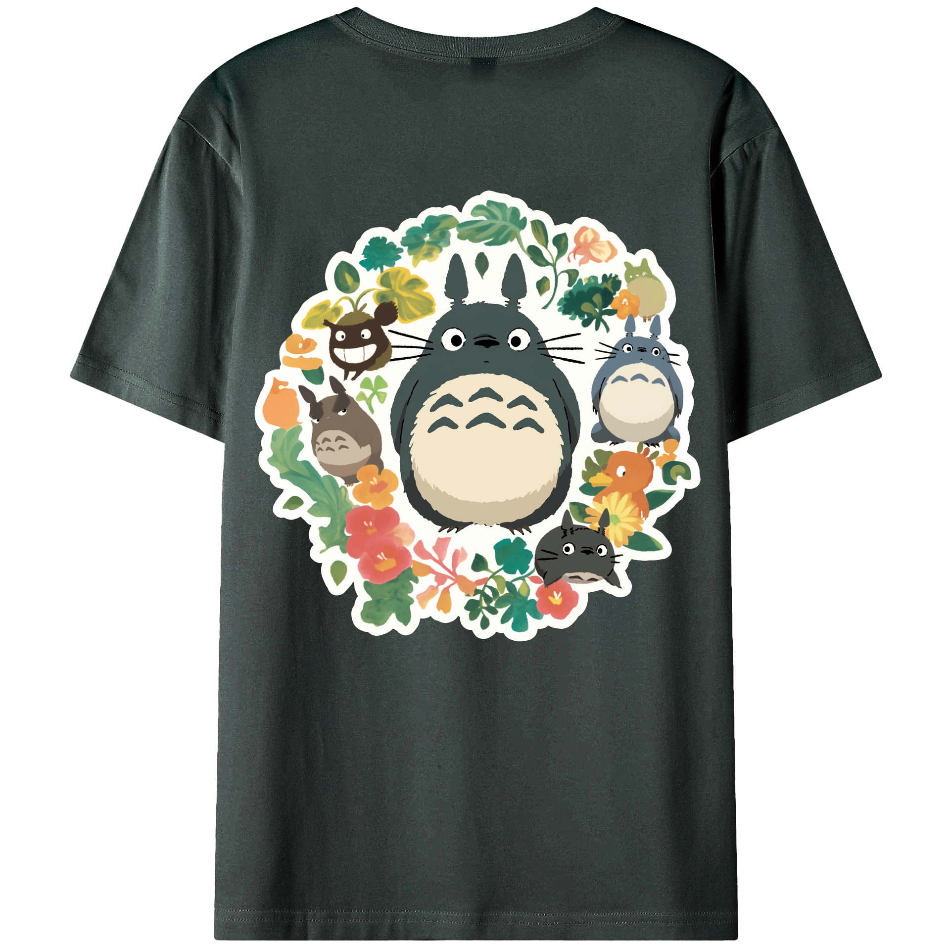 （画像用） となりのトトロ 草壁メイ 草壁サツキ My Neighbor Totoro Satsuki Kusakabe Mei Kusakabe 綿100％ メンズ半袖Tシャツ（バックプリント） 通気性